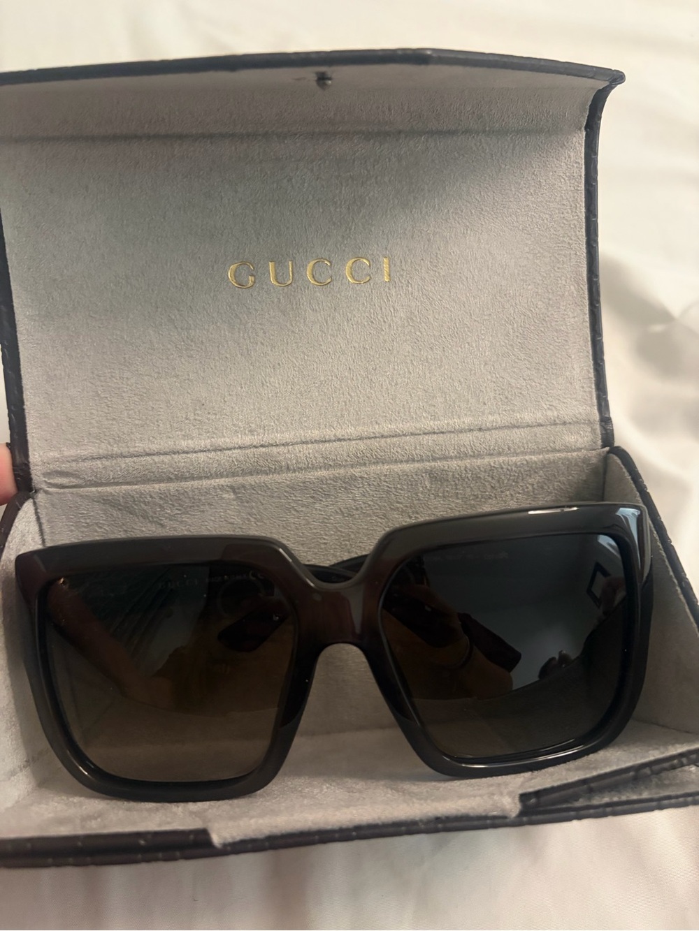 Gucci Women’s Oversized Square Sunglasses - Dark Brown Black Gradient